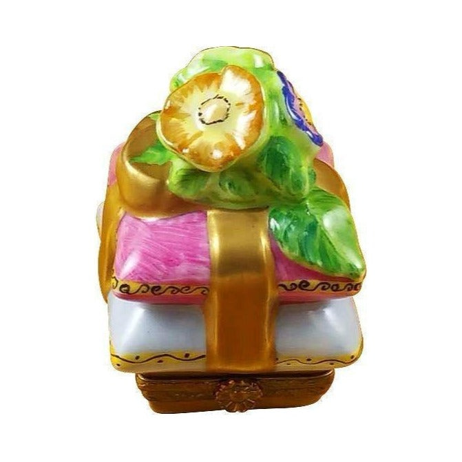 Limoges Boutique presents the Rochard Pillow with Flowers, a genuine Limoges box painted by hand in France