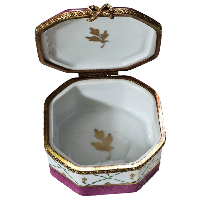 Pink Floral Limoges Box for Collectors Porcelain Limoges Shaped French Trinket Box