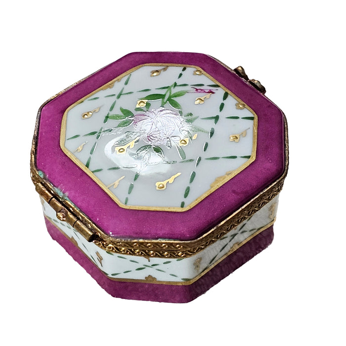 Pink Floral Limoges Box for Collectors Porcelain Limoges Shaped French Trinket Box