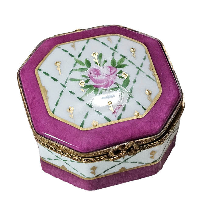 Pink Floral Limoges Box for Collectors Porcelain Limoges Shaped French Trinket Box