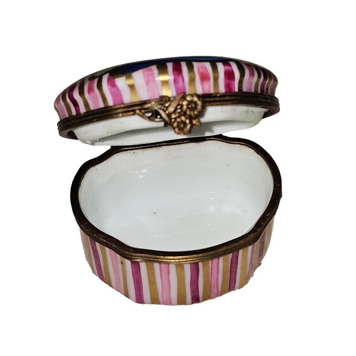Pink Floral Limoges Box for Elegant Decor Porcelain Limoges Shaped French Trinket Box