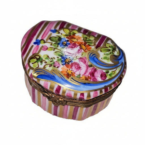 Pink Floral Limoges Box for Elegant Decor Porcelain Limoges Shaped French Trinket Box