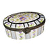 Purple Flowered Elegance Box for Home Decor Porcelain Limoges Round French Trinket Box