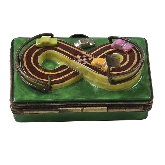 Race Cars Limoges Box for Racing Fans Porcelain Limoges sports vehicle French Trinket Box