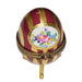 Red Gold Striped Egg for Elegant Collectors Porcelain Limoges egg French Trinket Box