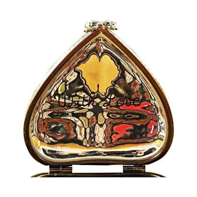 Every brushstroke by hand on the Red Heart Chocolates Limoges box from France