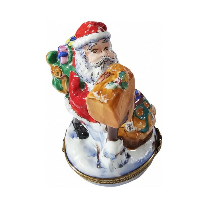 Santa with at Mailbox Limoges box painted by hand in Limoges, France, a gift to treasure