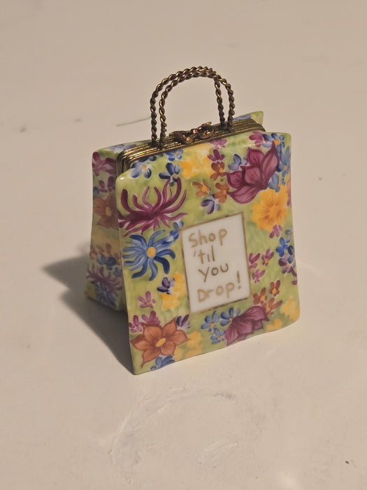 Shop Till You Drop Bag Floral Limoges Box