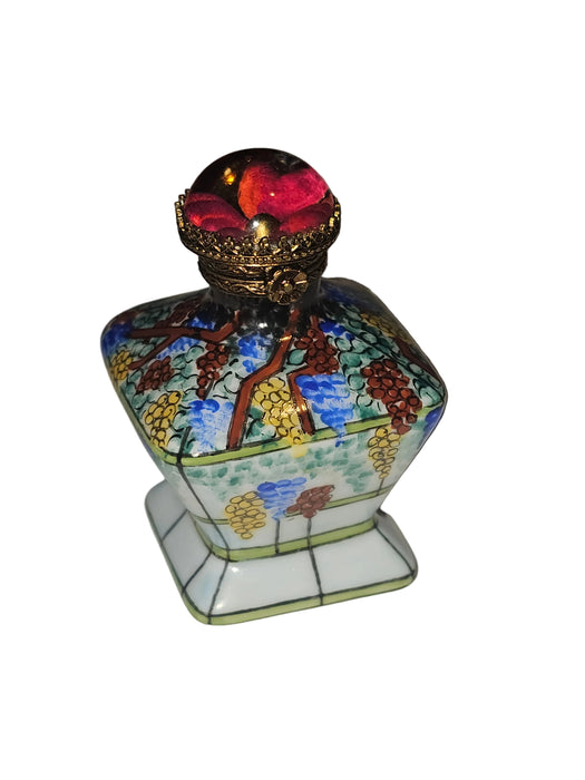 Colorful Flowers on Tent Bottle | Authentic Limoges Box