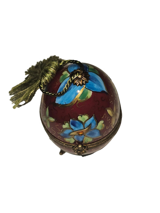 Footed Red Perfume Egg Bold w Tassel