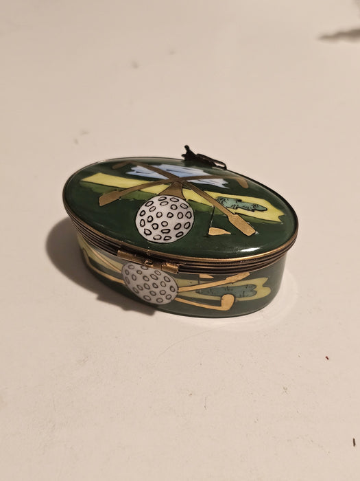 Oval Green Golf for Enthusiasts | Limoges Box Authentic Limoges Box