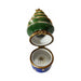 Every brushstroke by hand on the Gold Garland Christmas Tree Limoges box from France