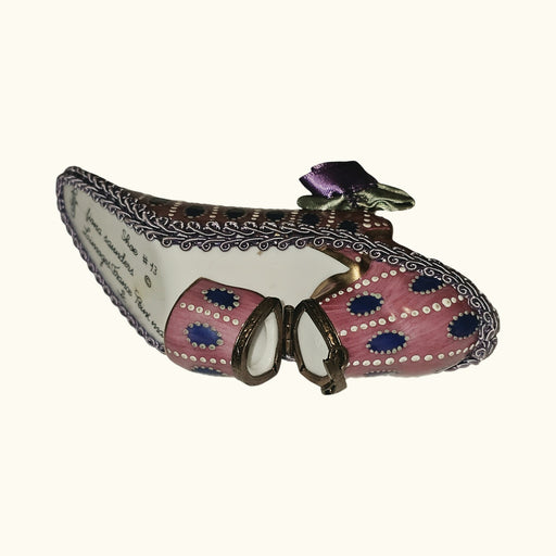 Pink Purple Shoe Authentic Limoges Box
