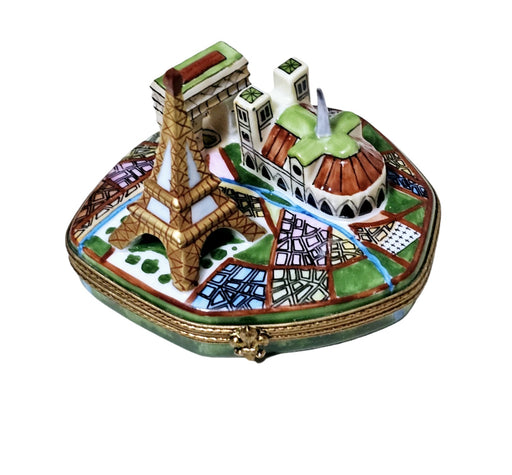 Map of Paris Limoges Box for Collectors Porcelain Limoges France monument paris French Trinket Box