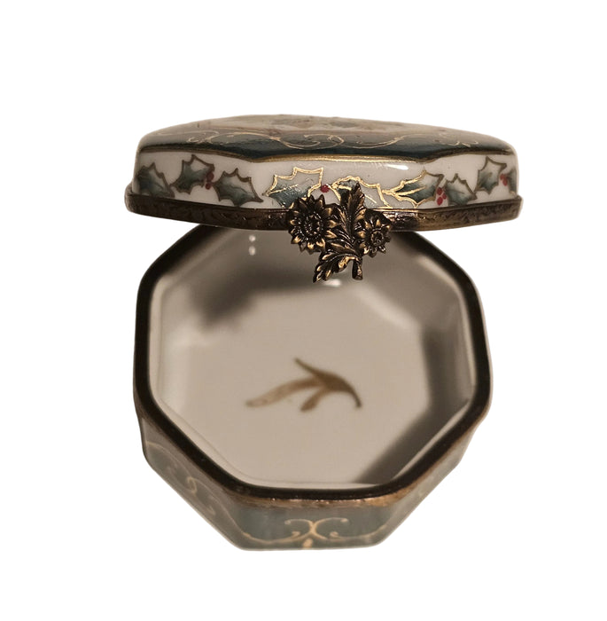 Christmas Holly Hexa Trinket Limoges Box