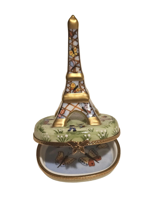 White Eiffel Tower w Balloons Limoges Box