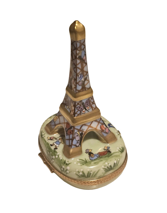 White Eiffel Tower w Balloons Limoges Box