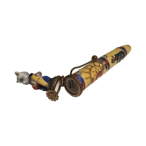 Detailed Yellow Mouse Pen Authentic Limoges Box