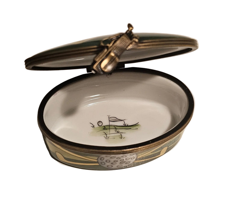 Oval Green Golf for Enthusiasts | Limoges Box Authentic Limoges Box