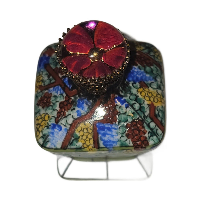 A thoughtful gift for Francophiles: the Colorful Flowers on Tent Bottle Limoges box