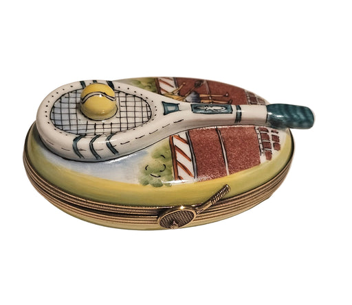 Rochard Tennis Raquet on Oval Authentic Limoges Box