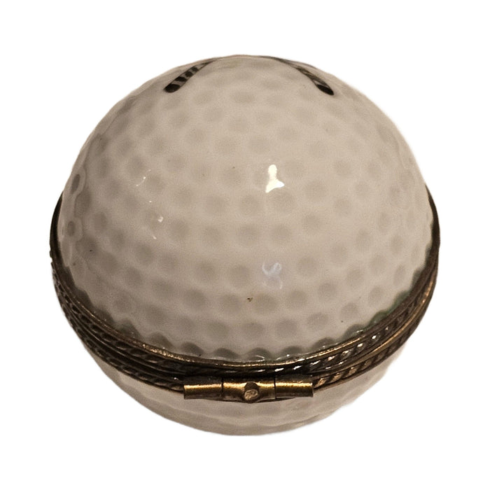 Artisan-painted American Flag White Golf Ball Limoges box from France, a cherished collectible