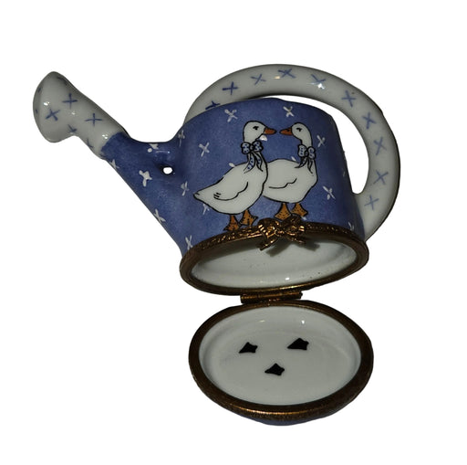 Whimsical Watering Can w Ducks Authentic Limoges Box