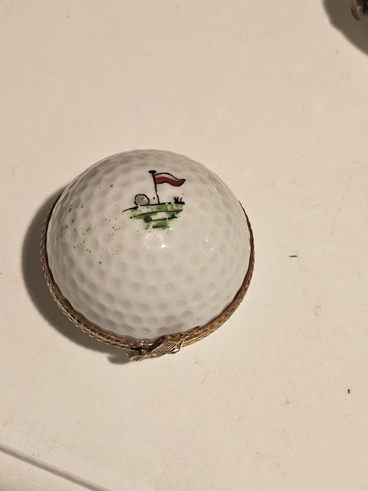 White Golf Ball with Hole Flag Inside