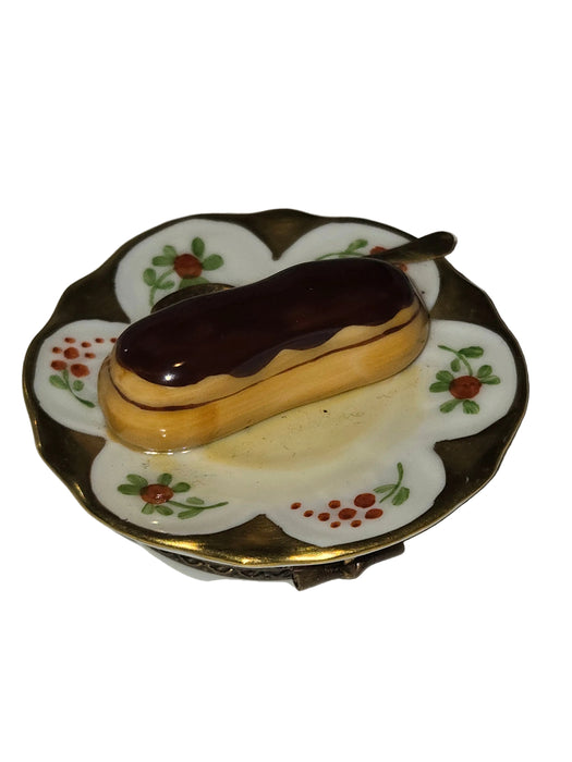 Eclair Pastry on Plate Limoges Box