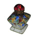 Fine French craftsmanship on the Colorful Flowers on Tent Bottle Limoges box, painted by hand