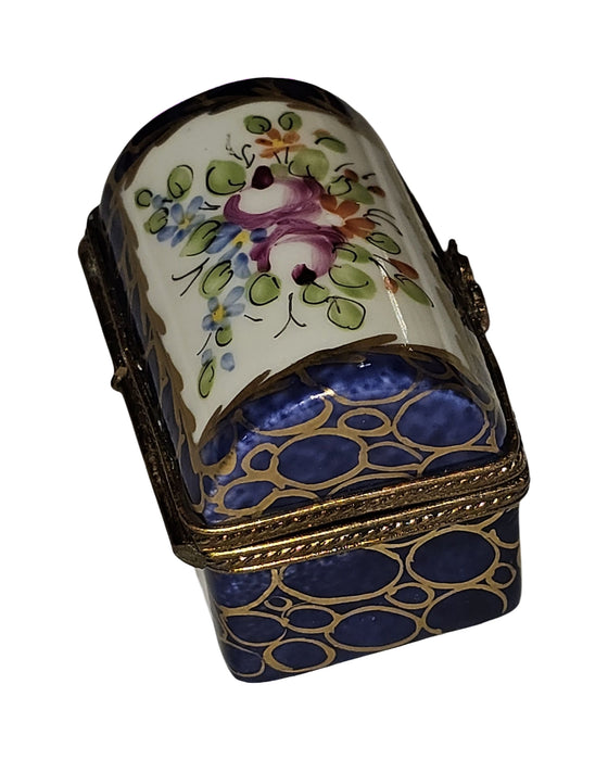 Dark Blue Trunk Floral w Gold