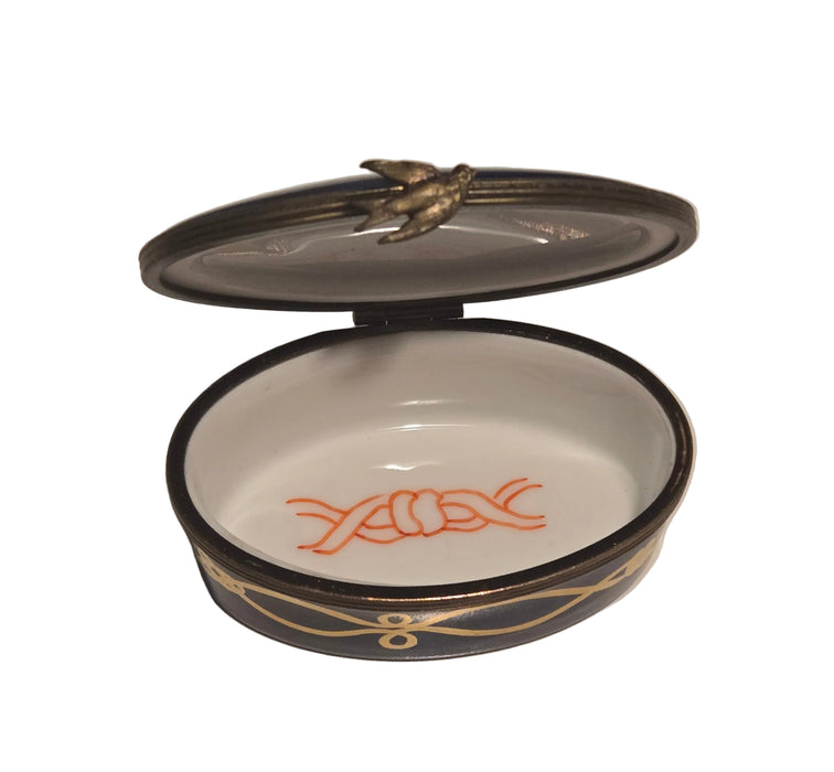 Sailboat on Oval Limoges Box Nautical