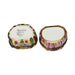 Treasured French collectible: Pink Striped Shaped with Flowers GR Limoges box, painted by hand