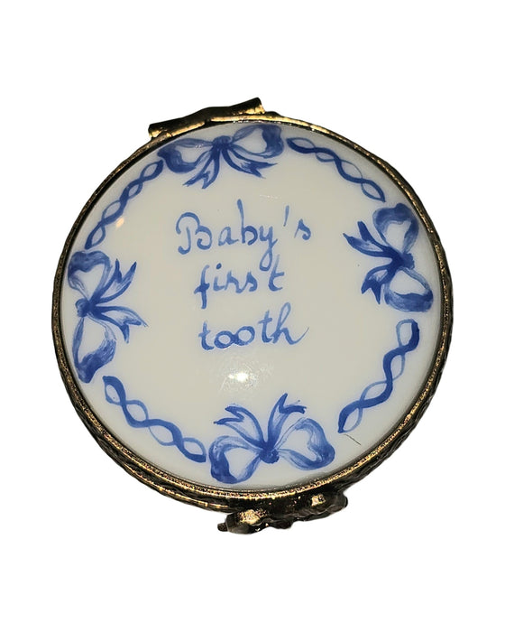 Small Blue Baby First Tooth Round