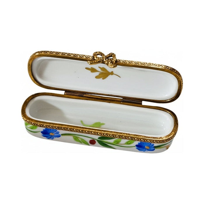 Long Box with Blue Flowers Limoges box, an heirloom-quality piece for collectors