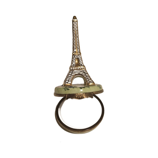 White Eiffel Tower with Flowers Limoges box painted by hand in Limoges, France, a gift to treasure
