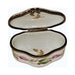 Treasured French collectible: Scalloped Madam Pompadour Roses with Vine Limoges box, painted by hand