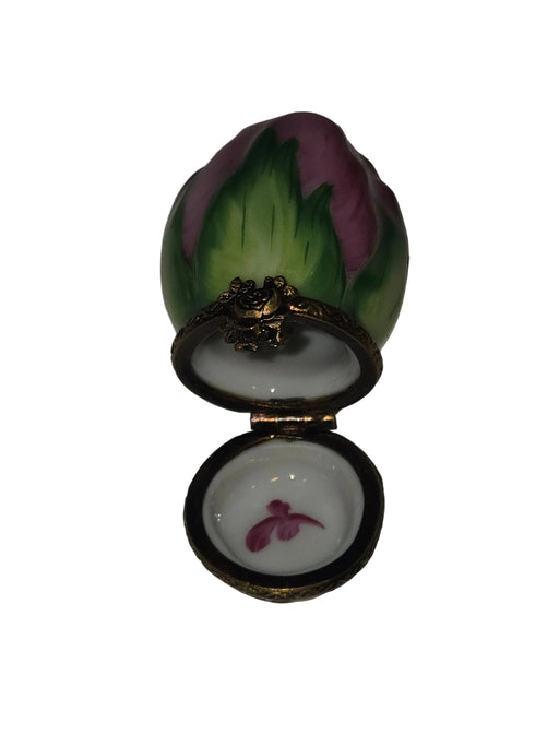 Small Rose Bud Stem Authentic Limoges Box