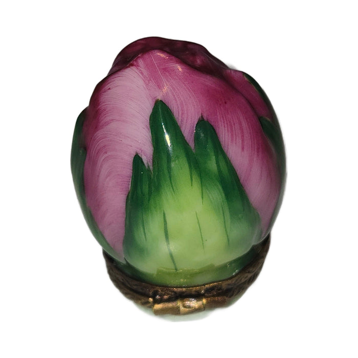 Small Rose Bud Stem Limoges box painted by hand in Limoges, France, a gift to treasure