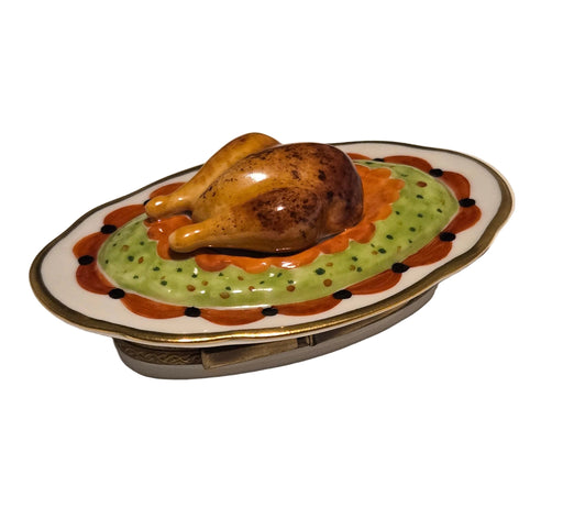 Turkey on Platter Limoges Box | PV Limoges Box Gift Authentic Limoges Box