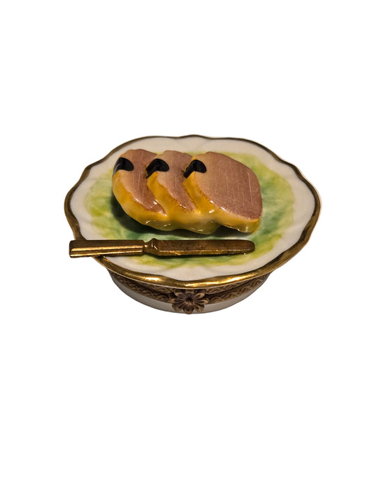 Foia Gras Sliced Ham on Plate Rare
