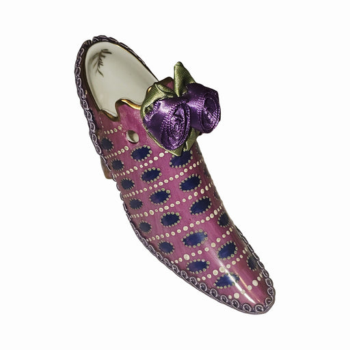 Pink Purple Shoe Authentic Limoges Box