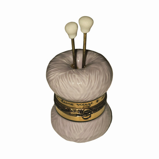 Pink Yarn Needles Authentic Limoges Box