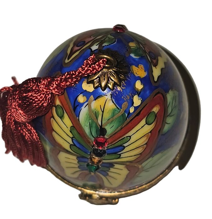 Butterfly Perfume Egg on Stand w Tassel