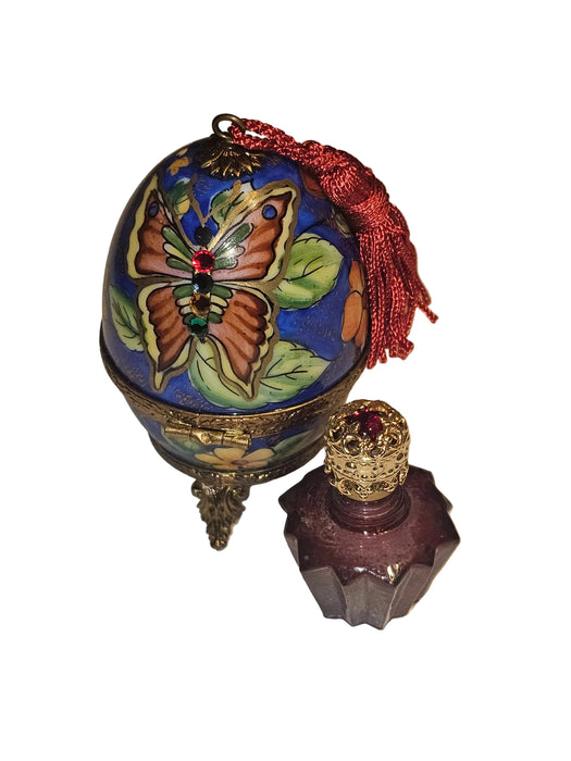 Butterfly Perfume Egg on Stand w Tassel