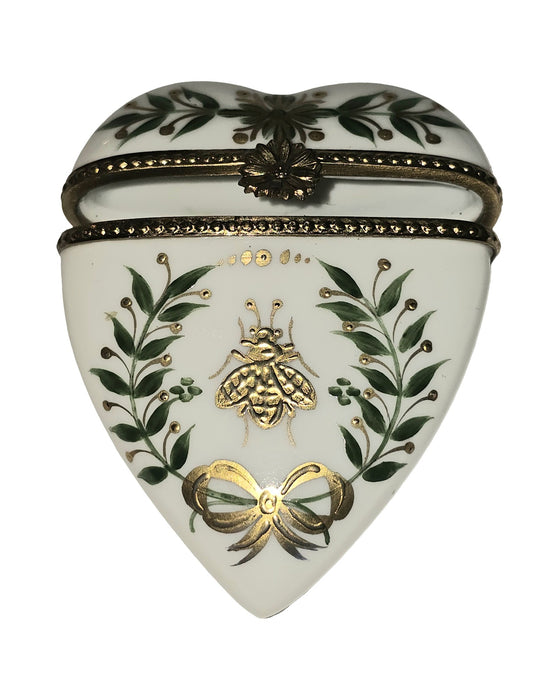 Empire Heart Box Gold Bee Wreath