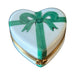 Fine art lovers will admire this Kiss Me I'm Irish Green Heart Limoges box