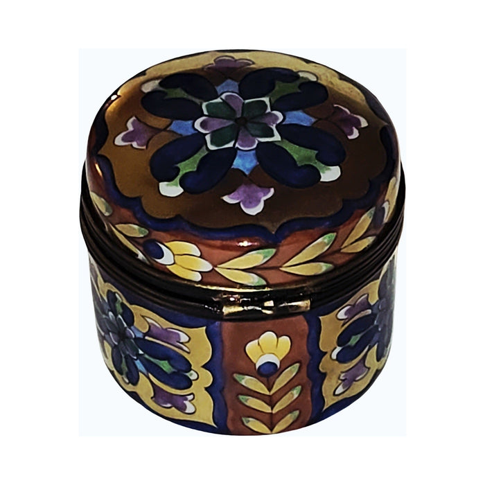 Gift idea for someone who loves France: Tall Snazzy Colorful Round Limoges box