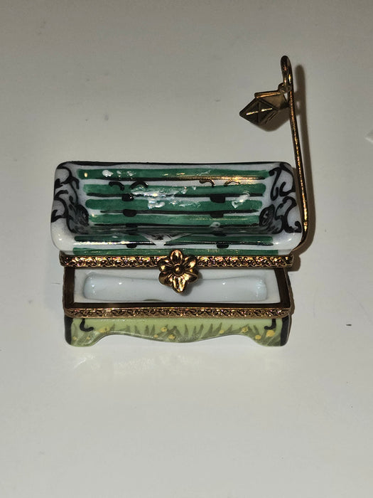 Small Garden Bench Charm for Collectors Authentic Limoges Box