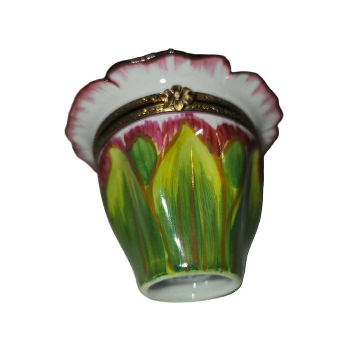 White Pink Flower w Perfume Authentic Limoges Box